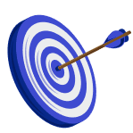 Goal target with an arrow representing learning goals Goal target with an arrow representing learning goals