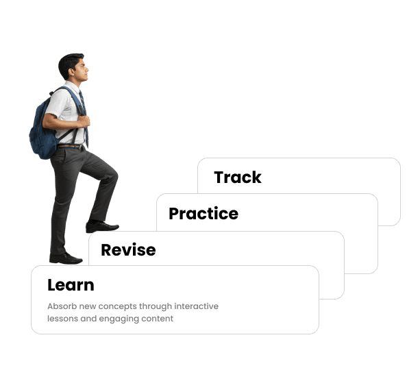 Edzy learning flow showing concept explanation, practice questions, and progress tracking in light mode Edzy learning flow showing concept explanation, practice questions, and progress tracking in light mode